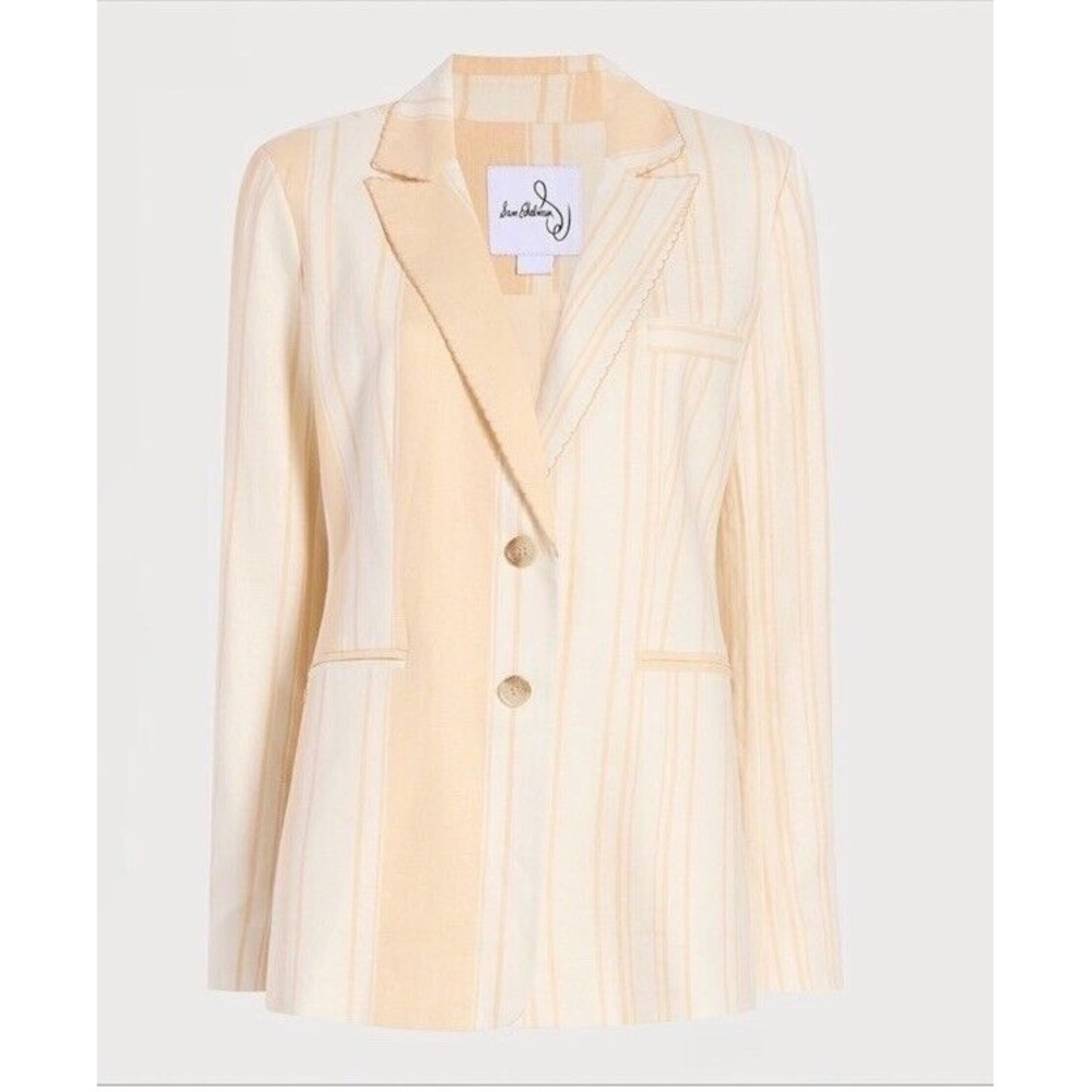NWT Sam Edelman Women's Enola TwoTone Striped Linen Blend Blazer, Size S‎